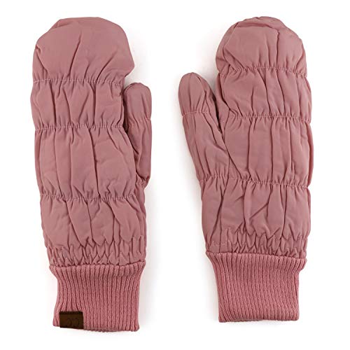 Trendy Apparel Shop Quilted Puffer Mitten Glove with Fleece Lining