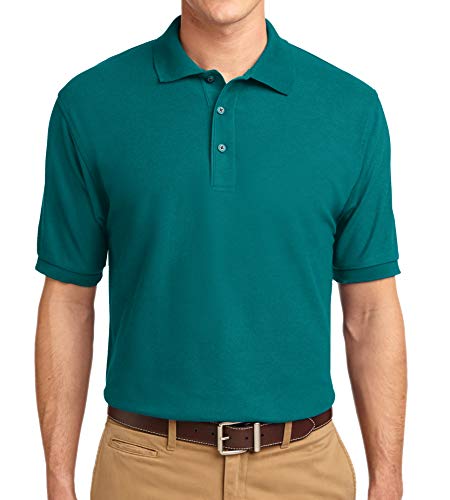 Trendy Apparel Shop Silky Classic Comfortable Fit Wrinkle Resistant Polyester Blend Men's Polo Big and Tall Shirt