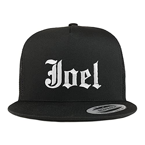 Trendy Apparel Shop Joel Old English 5 Panel Flatbill Trucker Cap