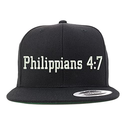 Trendy Apparel Shop Philippians 4:7 Embroidered Flatbill Snapback