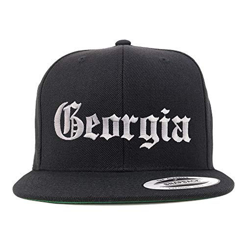 Trendy Apparel Shop Georgia State Old English Embroidered Flatbill Snapback