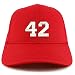 Trendy Apparel Shop Number 42 Collegiate Varsity Embroidered Sturctured Ball Cap
