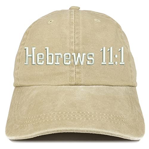 Trendy Apparel Shop Hebrews 11:1 Washed Pigment Dyed Baseball Cap