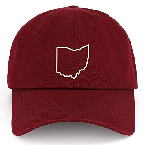 Trendy Apparel Shop XXL Ohio State Outline Embroidered Unstructured Cotton Cap