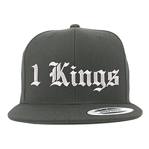Trendy Apparel Shop 1 Kings Old English Embroidered Flatbill Snapback