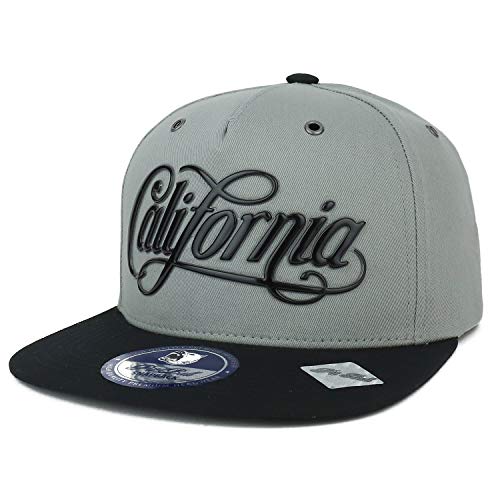 Trendy Apparel Shop California Script High Frequency Letter 5 Panel Snapback Cap