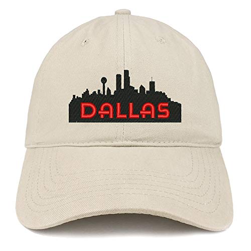 Trendy Apparel Shop Dallas Texas Skyline Embroidered 100% Cotton Adjustable Cap Dad Hat