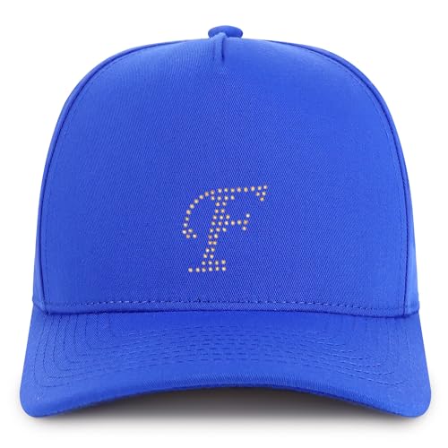 Trendy Apparel Shop Letter F Rhinestone Patch 5 Panel Cotton Baseball Cap
