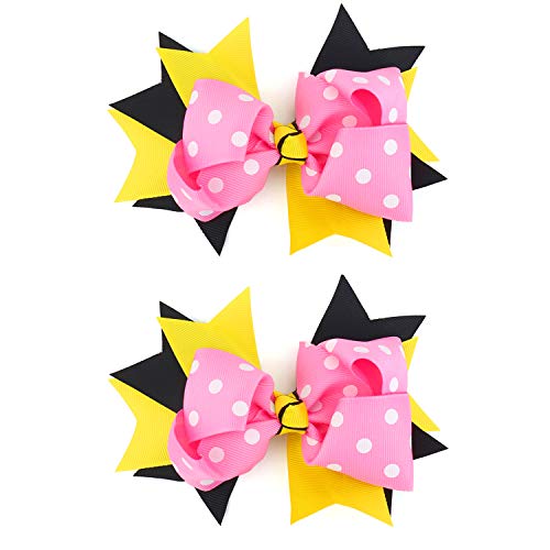 Trendy Apparel Shop Polka Dot Ribbon Bow Hair Clip 2 Pack