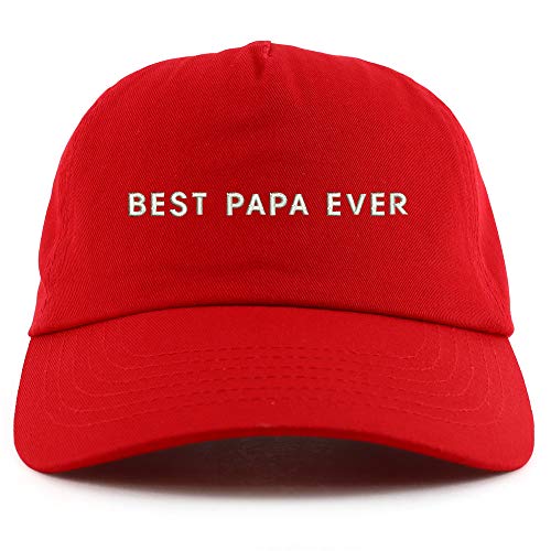 Trendy Apparel Shop Best Papa Ever One Line Embroidered 5 Panel Unstructured Soft Crown Baseball Cap