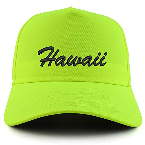 Trendy Apparel Shop Hawaii Embroidered Neon 5 Panel Baseball Cap