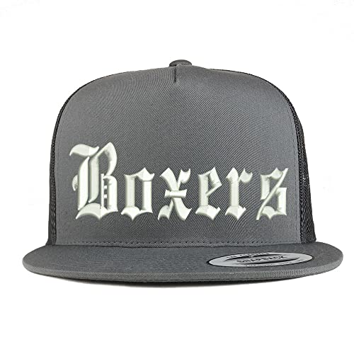 Trendy Apparel Shop Old English Boxers 5 Panel Flatbill Trucker Cap