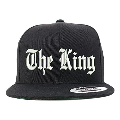 Trendy Apparel Shop The King Old English Embroidered Flatbill Snapback