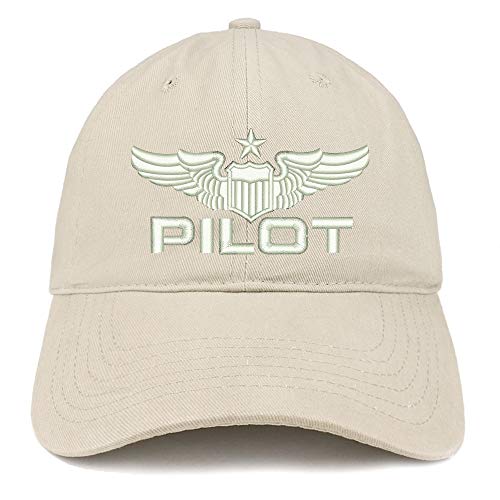 Trendy Apparel Shop Pilot White Embroidered Soft Crown Brushed Cotton Cap