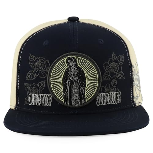 Trendy Apparel Shop Mexico Guadalupe Embroidered Flat Bill Snapback Cap