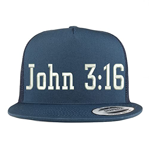 Trendy Apparel Shop John 3:16 5 Panel Flatbill Trucker Cap