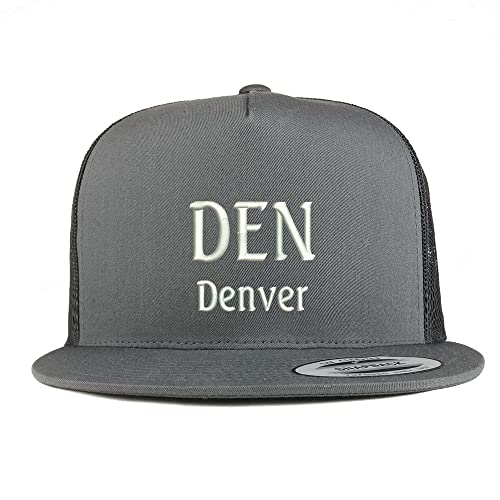 Trendy Apparel Shop DEN Denver Embroidered 5 Panel Flatbill Trucker Cap