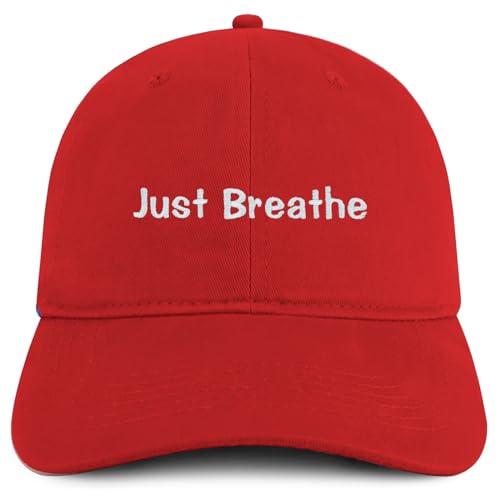 Trendy Apparel Shop Just Breathe Embroidered Cotton Unstructured Low Profile Dad Hat