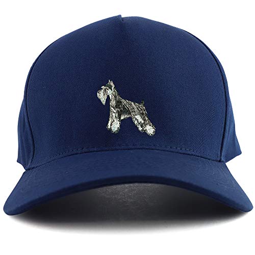 Trendy Apparel Shop Miniature Schanuzer Dog Embroidered Oversized 5 Panel XXL Baseball Cap