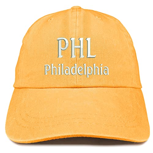 Trendy Apparel Shop PHL Philadelphia Embroidered Pigment Dyed Washed Baseball Cap