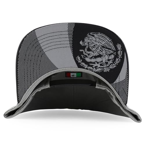 Trendy Apparel Shop 3D Gold Mexico Embroidered License Plate Theme Flatbill Snapback Cap