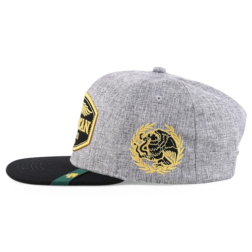 Trendy Apparel Shop Mexico States with Eagle Embroidered Flatbill Snapback Cap