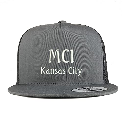 Trendy Apparel Shop MCL Kansas City Embroidered 5 Panel Flatbill Trucker Cap