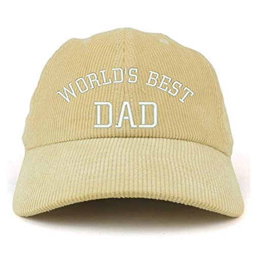 Trendy Apparel Shop World's Best Dad Cotton Corduroy Unstructured Baseball Cap