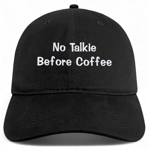 Trendy Apparel Shop No Talkie Before Coffee Embroidered Cotton Unstructured Low Profile Dad Hat
