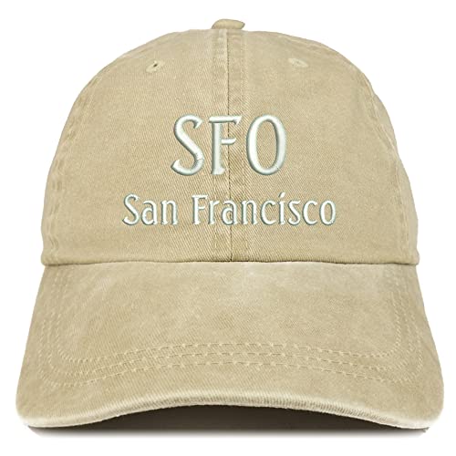 Trendy Apparel Shop SFO San Francisco Embroidered Pigment Dyed Washed Baseball Cap