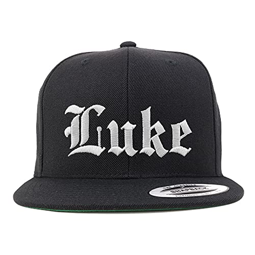 Trendy Apparel Shop Luke Old English Embroidered Flatbill Snapback