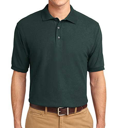 Trendy Apparel Shop Silky Classic Comfortable Fit Wrinkle Resistant Polyester Blend Men's Polo Big and Tall Shirt