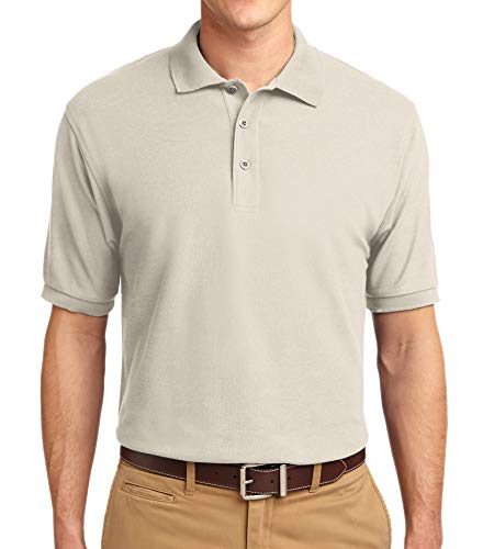 Trendy Apparel Shop Silky Classic Comfortable Fit Wrinkle Resistant Polyester Blend Men's Polo Big and Tall Shirt