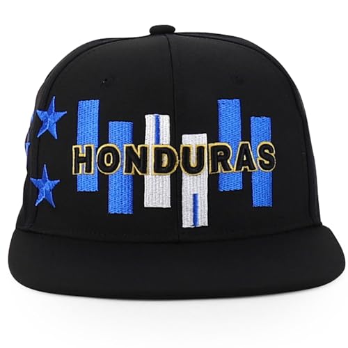 Trendy Apparel Shop Central America States Embroidered Mesh Back Flat Bill Cap