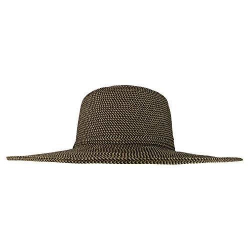 Trendy Apparel Shop UPF 50+ Paper Braid Tweed 4" Flat Brim Sun Shade Hat