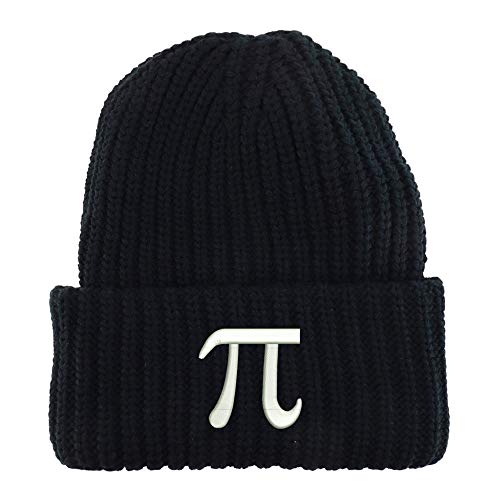 Trendy Apparel Shop Pi Math Symbol Long Cuffed Thick Ribbed Knit Beanie