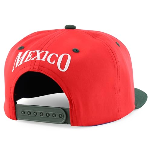 Trendy Apparel Shop Cities of Mexico with Rooster Embroidered Flatbill Snapback Cap