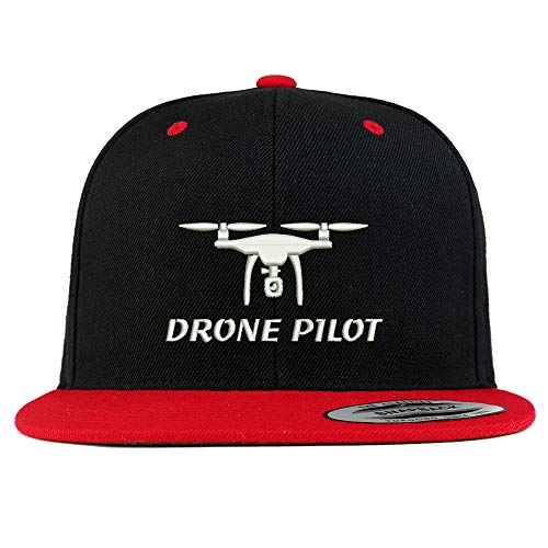 Trendy Apparel Shop Flexfit Drone Pilot Embroidered Premium 2-Tone Flatbill Snapback Cap