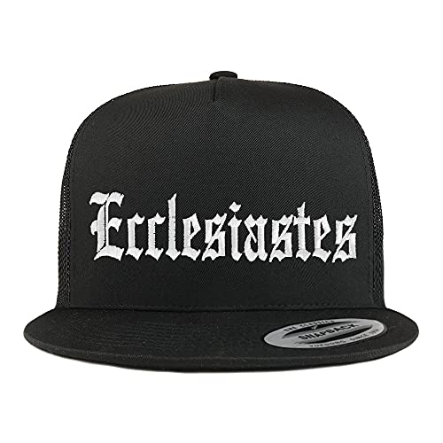 Trendy Apparel Shop Ecclesiastes Old English 5 Panel Flatbill Trucker Cap