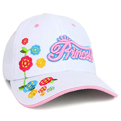 Trendy Apparel Shop Princess Flower Embroidered Structured Baseball Cap