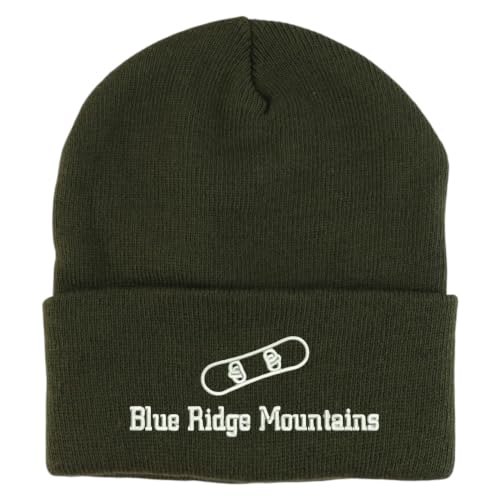 Trendy Apparel Shop Blue Ridge Mountains Snowboard Logo Embroidered Long Cuff Beanie