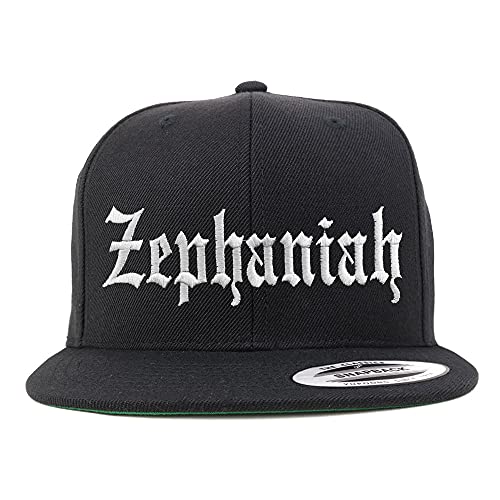 Trendy Apparel Shop Zephaniah Old English Embroidered Flatbill Snapback