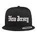 Trendy Apparel Shop New Jersey State Old English 5 Panel Flatbill Trucker Cap