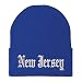 Trendy Apparel Shop New Jersey State Old English Embroidered Long Cuff Beanie