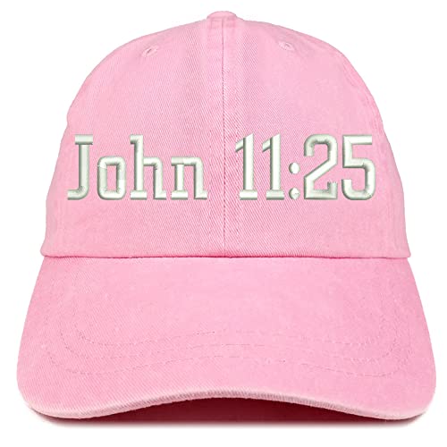 Trendy Apparel Shop John 11:25 Washed Pigment Dyed Baseball Cap