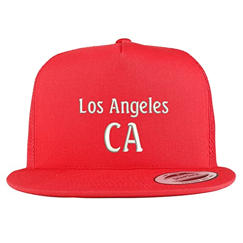 Trendy Apparel Shop Los Angeles CA Embroidered 5 Panel Flatbill Trucker Cap