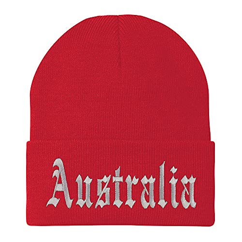 Trendy Apparel Shop Australia Old English Embroidered Long Cuff Beanie