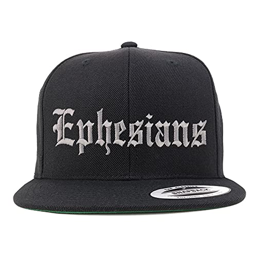 Trendy Apparel Shop Ephesians Old English Embroidered Flatbill Snapback