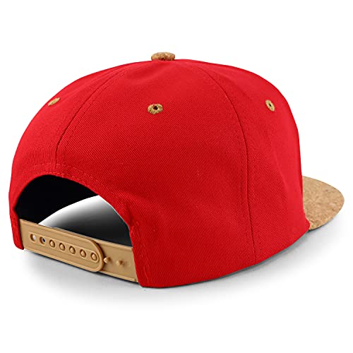 Trendy Apparel Shop USA Flag Cork Flatbill Snapback Baseball Cap