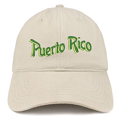 Trendy Apparel Shop Puerto Rico Embroidered Soft Crown 100% Brushed Cotton Cap
